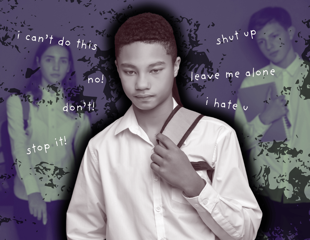 Teen with backpack looking sad