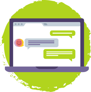 Laptop with a WebChat conversation