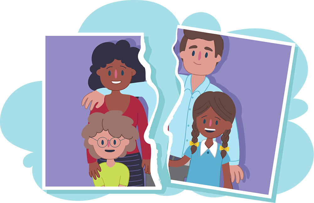 Family photograph ripped down the centre