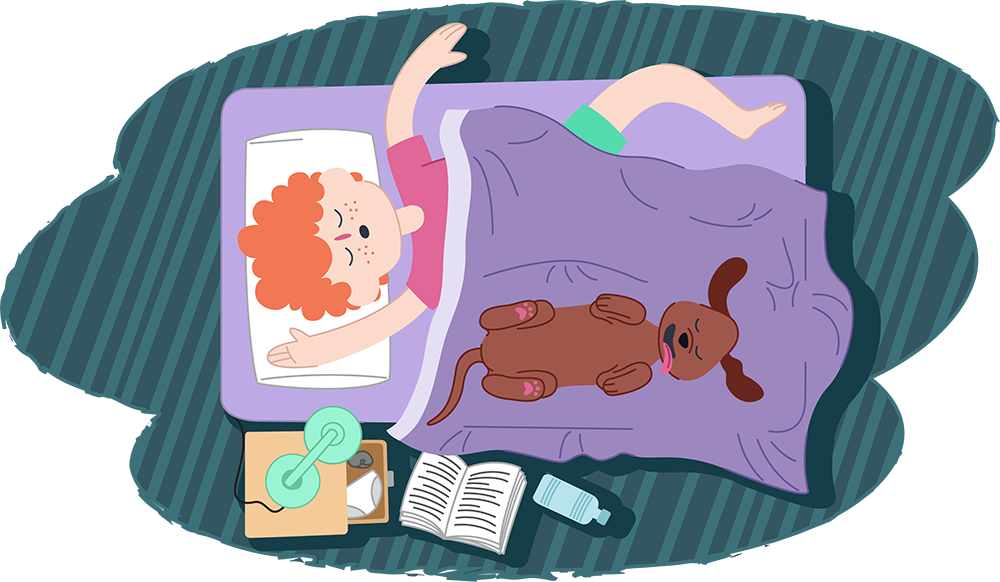 Child sleeping in bed