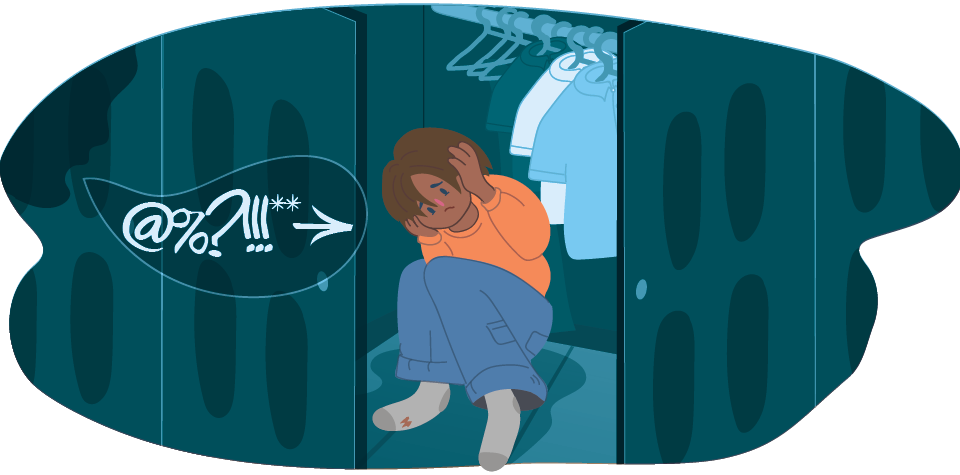 Upset child crying while adult shouts