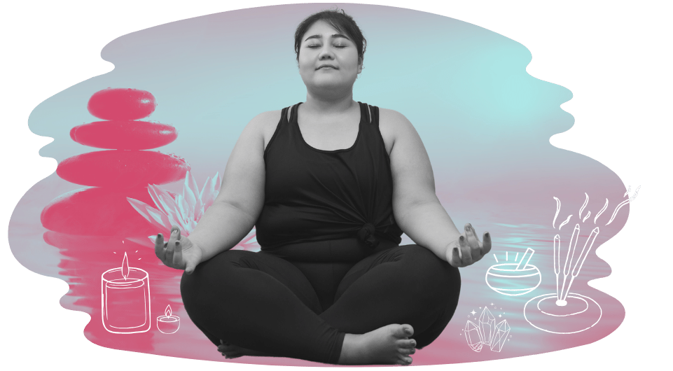 Teen girl meditating