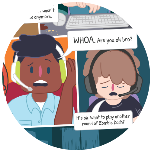 Boy calling Kids Helpline on his mobile phone