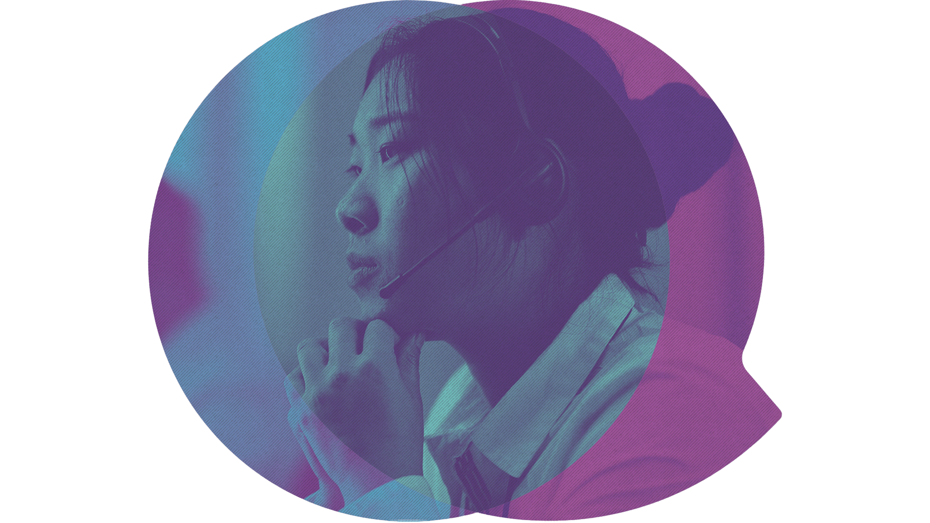 Female Kids Helpline counsellor wearing a headset